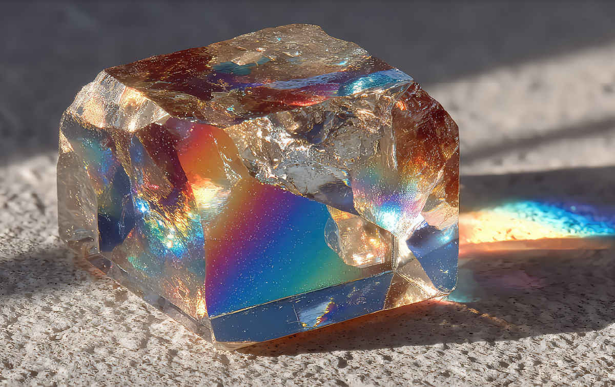 Light passing through a crystal prism, symbolizing how enterprise AI turns complexity into clarity and measurable outcomes.